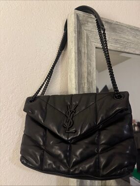 Saint Laurent Black Quilted Envelope Chain Shoulder Bag